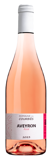 Bouteille de vin rosé du Domaine du Courbiès